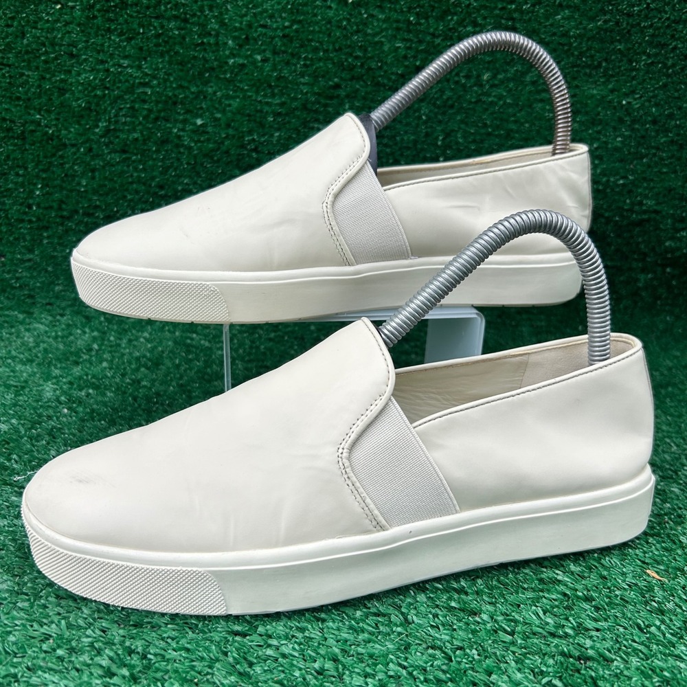 Vince Blair Off White Leather Slip On Platform Sneakers Womens 6M EUR 36